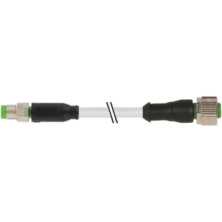 Murrelektronik M8 MALE 0 Degree / M12 FEMALE 0 Degree 3 POLE, PUR 3x0.25 GRAY, 2m 7000-88241-2200200